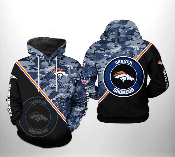 Denver Broncos NFL Camo Team 3D Printed Hoodie/Zipper Hoodie