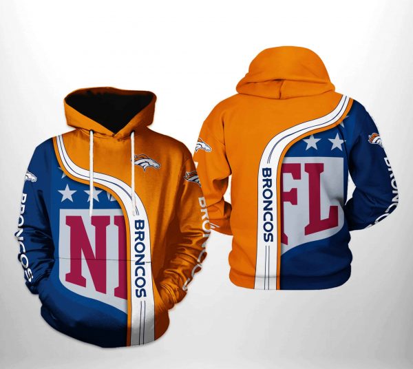 Denver Broncos NFL Team 3D Printed Hoodie/Zipper Hoodie