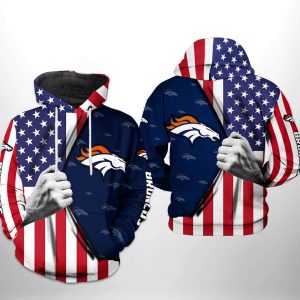 Denver Broncos NFL US Flag Team 3D Printed Hoodie/Zipper Hoodie