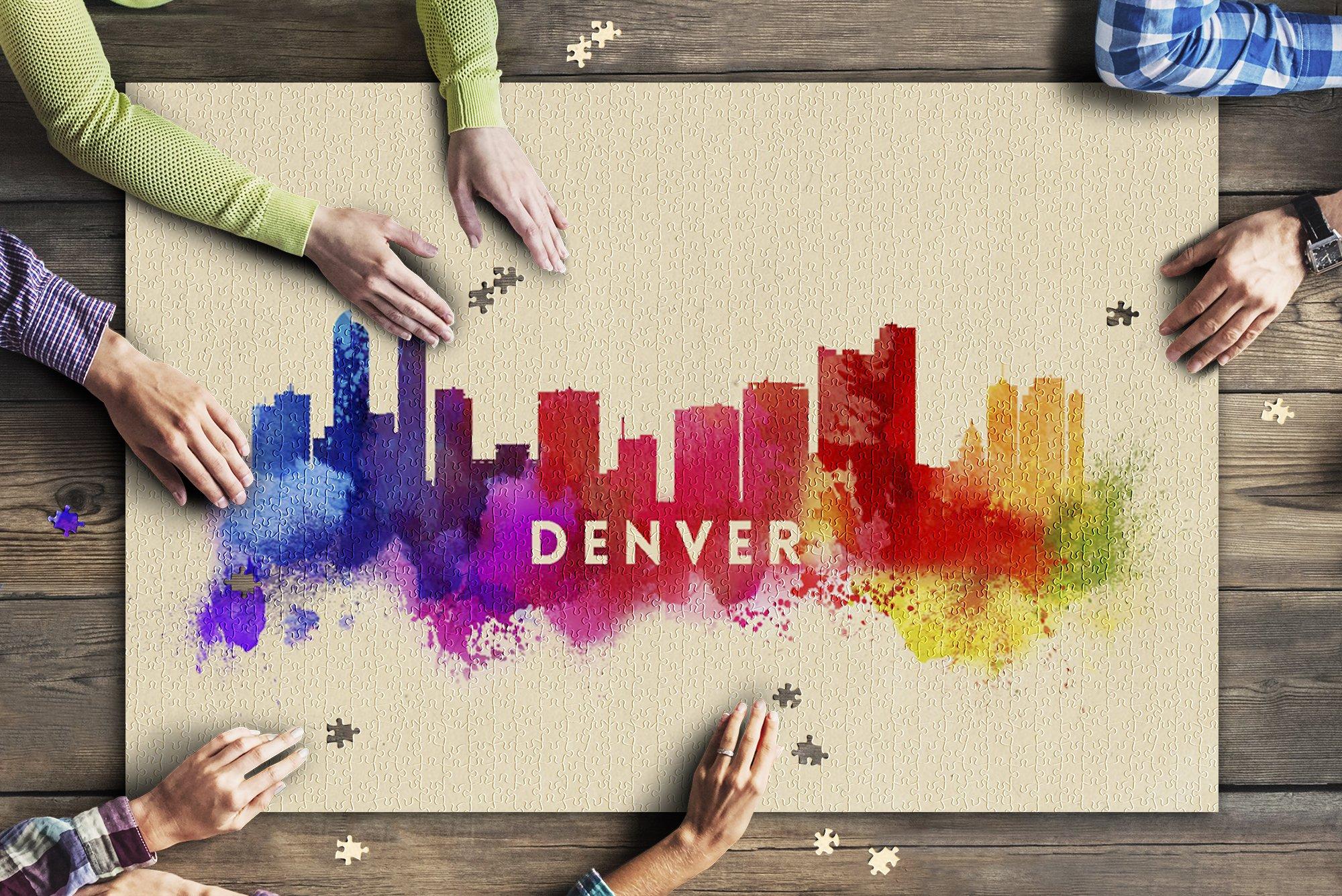 Denver, Colorado Skyline Abstract Jigsaw Puzzle Set Denver, Colorado Skyline Abstract Jigsaw Puzzle Set