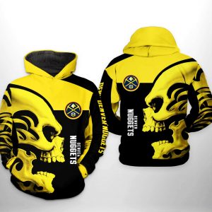 Denver Nuggets NBA Skull Team 3D Printed Hoodie/Zipper Hoodie
