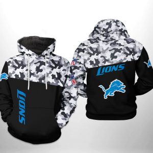 Detroit Lions NFL Camo Veteran Team 3D Printed Hoodie/Zipper Hoodie