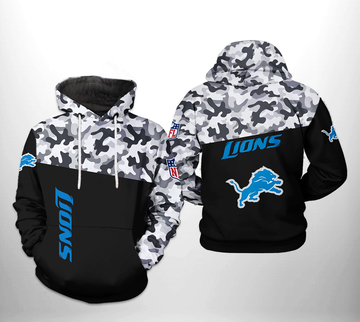 Detroit Lions NFL Camo Veteran Team 3D Printed Hoodie/Zipper Hoodie Detroit Lions NFL Camo Veteran Team 3D Printed Hoodie/Zipper Hoodie