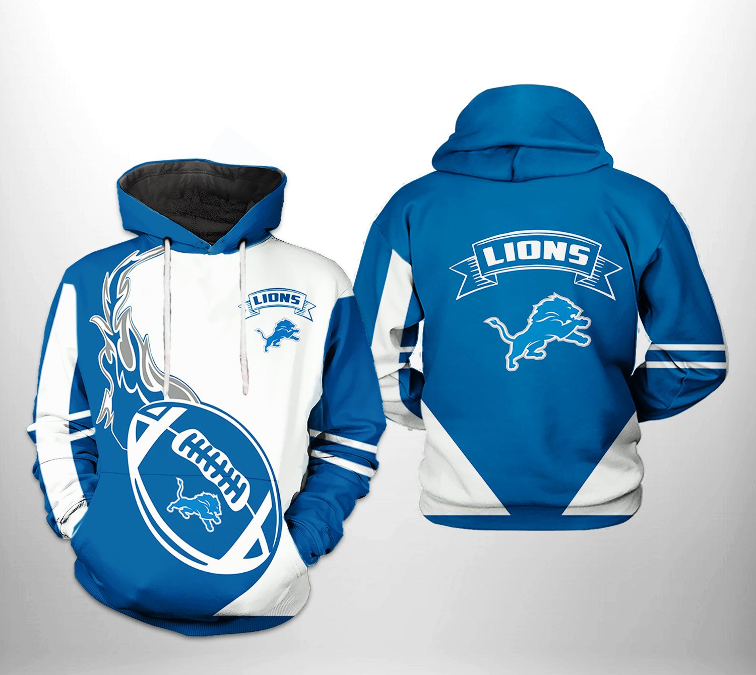 Detroit Lions NFL Classic 3D Printed Hoodie/Zipper Hoodie Detroit Lions NFL Classic 3D Printed Hoodie/Zipper Hoodie