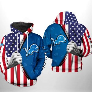 Detroit Lions NFL US Flag Team 3D Printed Hoodie/Zipper Hoodie
