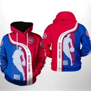 Detroit Pistons NBA Team 3D Printed Hoodie/Zipper Hoodie