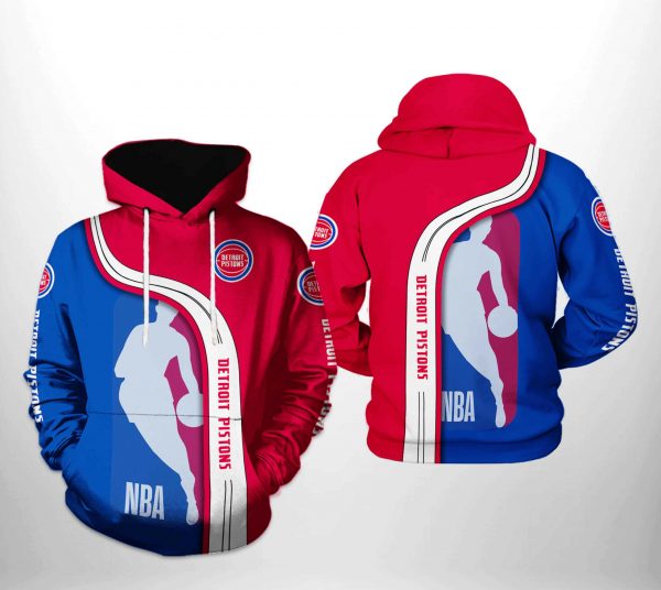 Detroit Pistons NBA Team 3D Printed Hoodie/Zipper Hoodie