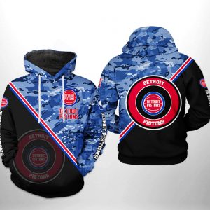 Detroit Pistons NBA US Camo Team 3D Printed Hoodie/Zipper Hoodie