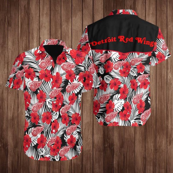 Detroit Red Wings Hockey Hawaiian Shirt Summer Button Up
