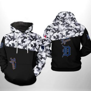 Detroit Tigers MLB Camo Veteran 3D Printed Hoodie/Zipper Hoodie