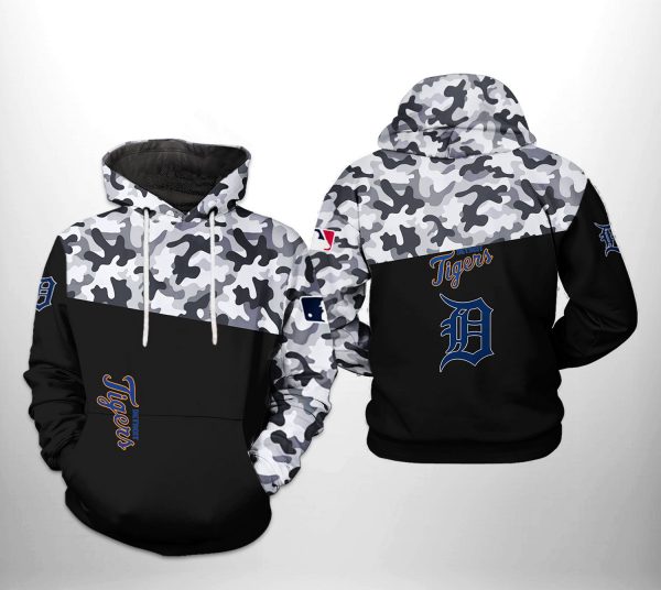 Detroit Tigers MLB Camo Veteran 3D Printed Hoodie/Zipper Hoodie