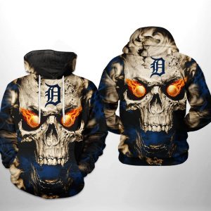 Detroit Tigers MLB Skull 3D Printed Hoodie/Zipper Hoodie