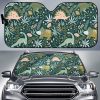 Dinosaurs Tropical Leaves Flower Pattern Car Auto Sun Shade