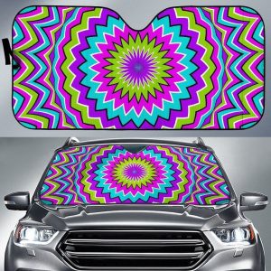 Dizzy Circle Moving Optical Illusion Car Auto Sun Shade
