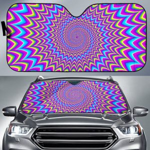 Dizzy Spiral Moving Optical Illusion Car Auto Sun Shade