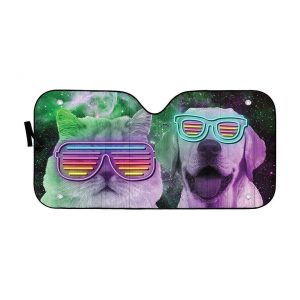 Dj Labrador Retriever And Persian Car Auto Sun Shade