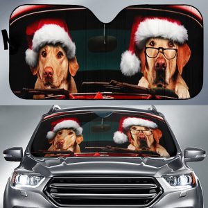 Dog Christmas Funny Car Auto Sun Shade