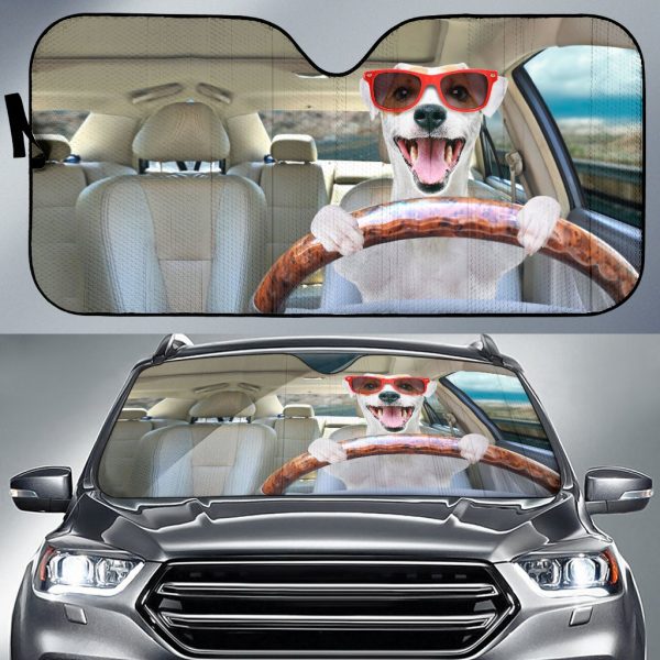 Dog Driving Funny Car Auto Sun Shade