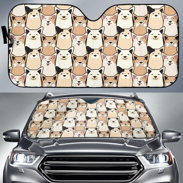 Dog Head Funny Car Auto Sun Shade