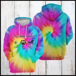 Dog Horse Tie Dye 3D Printed Hoodie/Zipper Hoodie