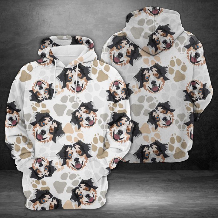 Dog Paws Australian Shepherd 3D Printed Hoodie/Zipper Hoodie Dog Paws Australian Shepherd 3D Printed Hoodie/Zipper Hoodie