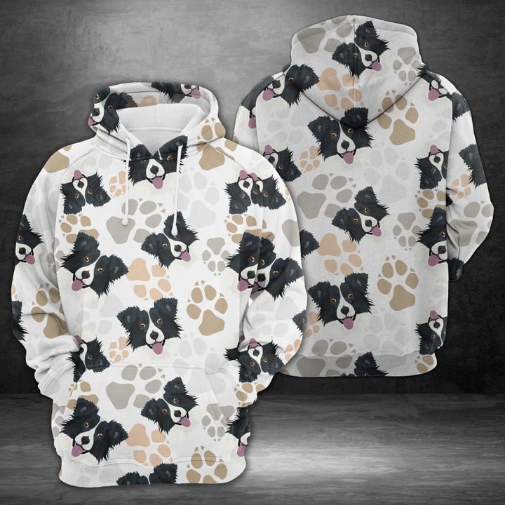 Dog Paws Border Collie 3D Printed Hoodie/Zipper Hoodie Dog Paws Border Collie 3D Printed Hoodie/Zipper Hoodie