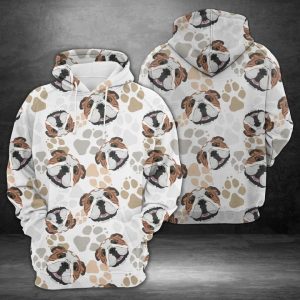 Dog Paws English Bulldog 3D Printed Hoodie/Zipper Hoodie