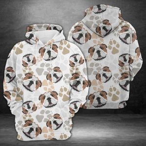 Dog Paws English Bulldog 3D Printed Hoodie/Zipper Hoodie