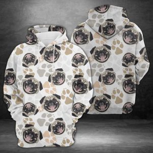 Dog Paws Pug 3D Printed Hoodie/Zipper Hoodie