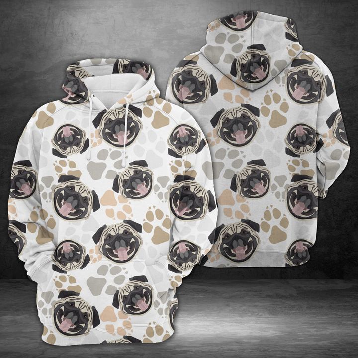 Dog Paws Pug 3D Printed Hoodie/Zipper Hoodie Dog Paws Pug 3D Printed Hoodie/Zipper Hoodie