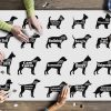 Dog Silhouettes With Breeds Written? Jigsaw Puzzle Set