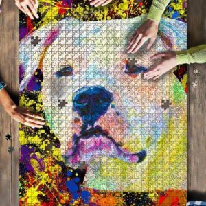 Dogo Argentino Dog Colorful Jigsaw Puzzle Set