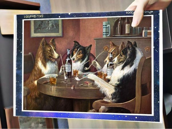 Dogs Drinking Alcohol Jigsaw Puzzle Set