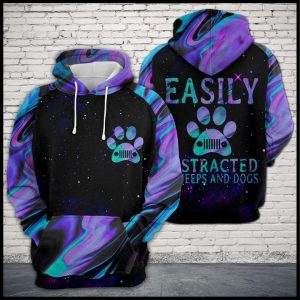 Dogs Jeeps Purple Color 3D Printed Hoodie/Zipper Hoodie