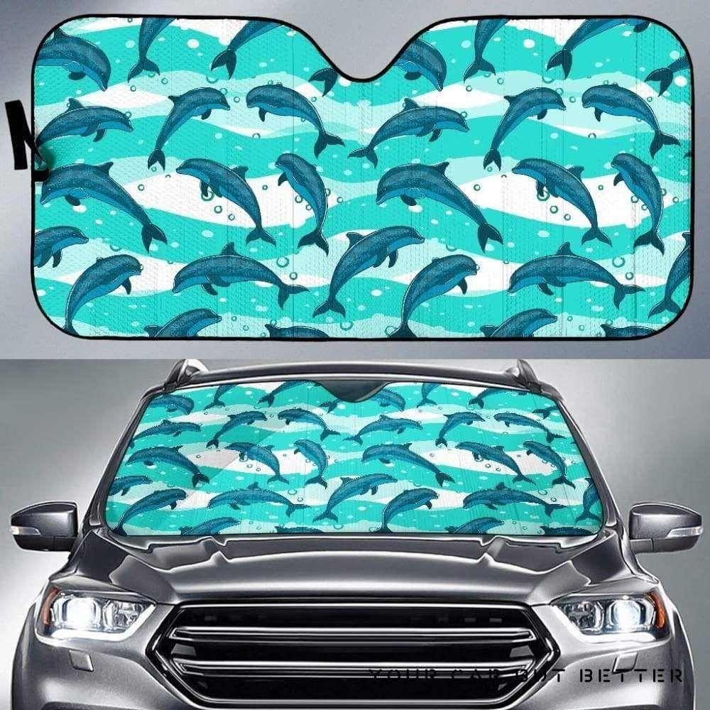 Dolphin Sea Pattern Car Auto Sun Shade Dolphin Sea Pattern Car Auto Sun Shade