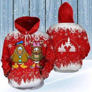 Donald And Daisy Cute Christmas Costume 3D Printed Hoodie/Zipper Hoodie