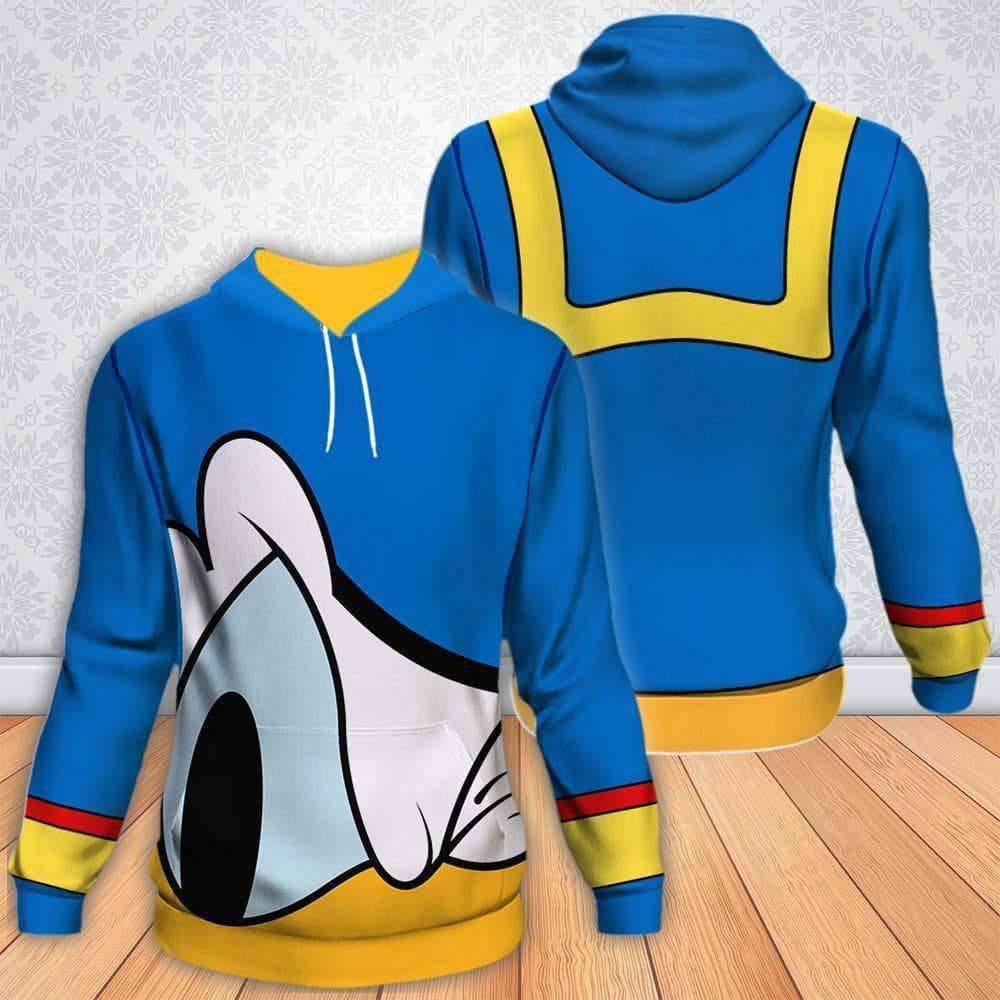 Donald Duck Cute Art 3D Printed Hoodie/Zipper Hoodie Donald Duck Cute Art 3D Printed Hoodie/Zipper Hoodie