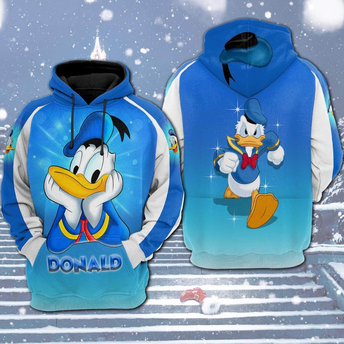 Donald Duck Cute Happy Art 3D Printed Hoodie/Zipper Hoodie Donald Duck Cute Happy Art 3D Printed Hoodie/Zipper Hoodie