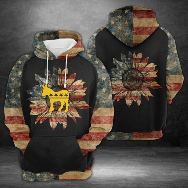 Donkey Side American Flag 3D Printed Hoodie/Zipper Hoodie