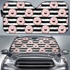 Donuts Pink Icing Striped Pattern Car Auto Sun Shade