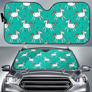 Doodle Unicorn Car Auto Sun Shade
