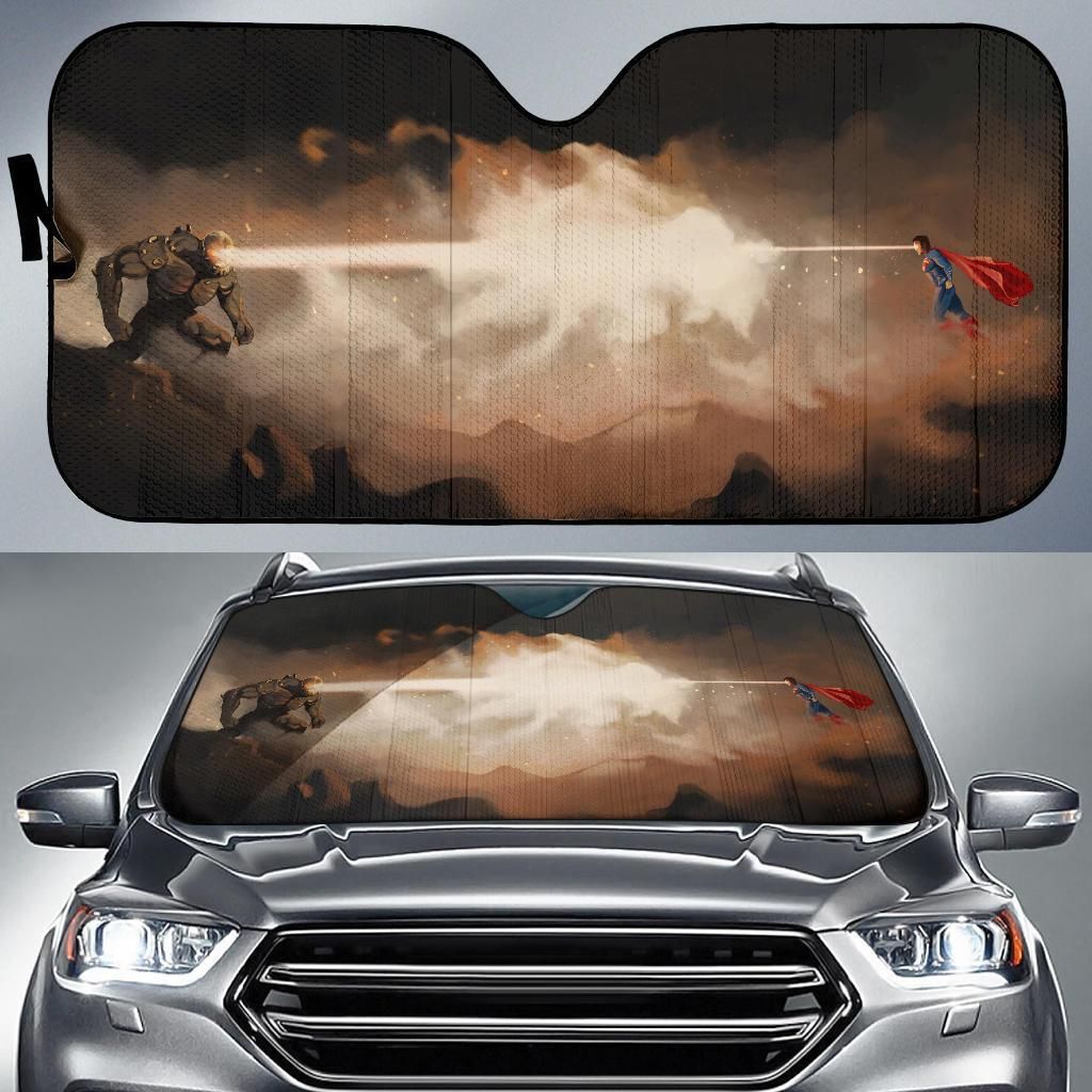 Doomdays Vs Superman Car Auto Sun Shade Doomdays Vs Superman Car Auto Sun Shade