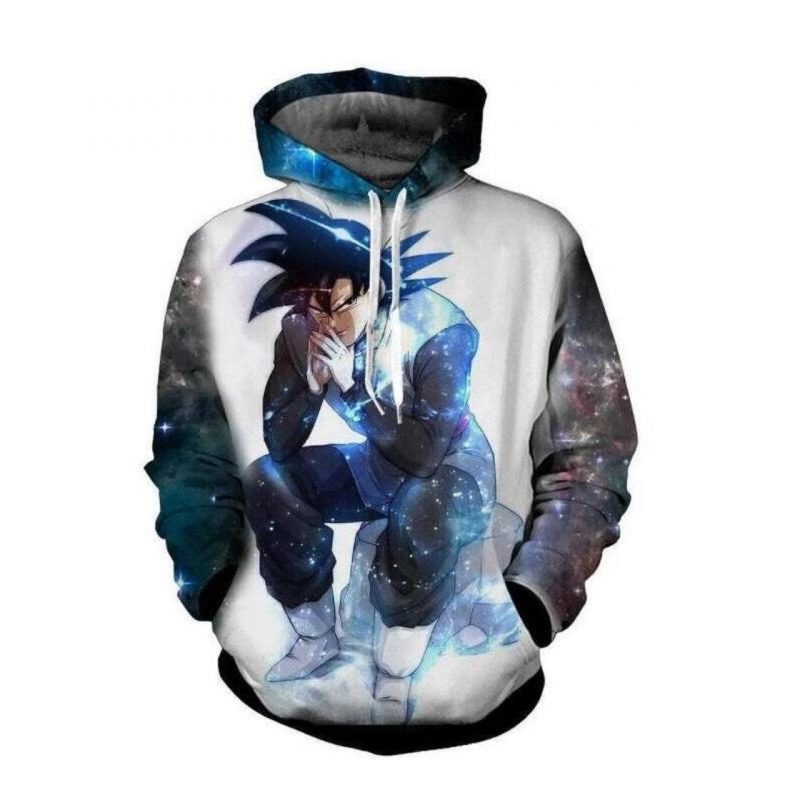 Dragon Ball Z Sitting Goku 3D Printed Hoodie Zipper Hoodie