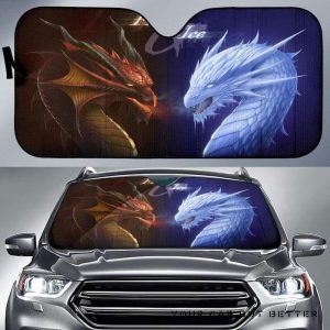 Dragon Fire And Ice Car Auto Sun Shade