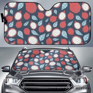 Dragon Fruits Dark Blue Car Auto Sun Shade