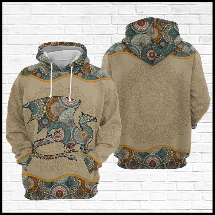 Dragon Mandala 3D Printed Hoodie/Zipper Hoodie Dragon Mandala 3D Printed Hoodie/Zipper Hoodie