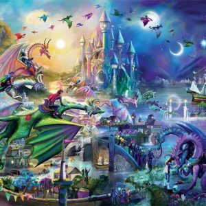 Dragon Race Into The Night Jigsaw Puzzle Set