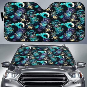 Dragon Sea Wave Pattern Car Auto Sun Shade