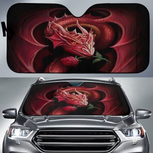 Dragon With Rose Mysticals Car Auto Sun Shade