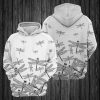 Dragonfly Black And White 3D Printed Hoodie/Zipper Hoodie